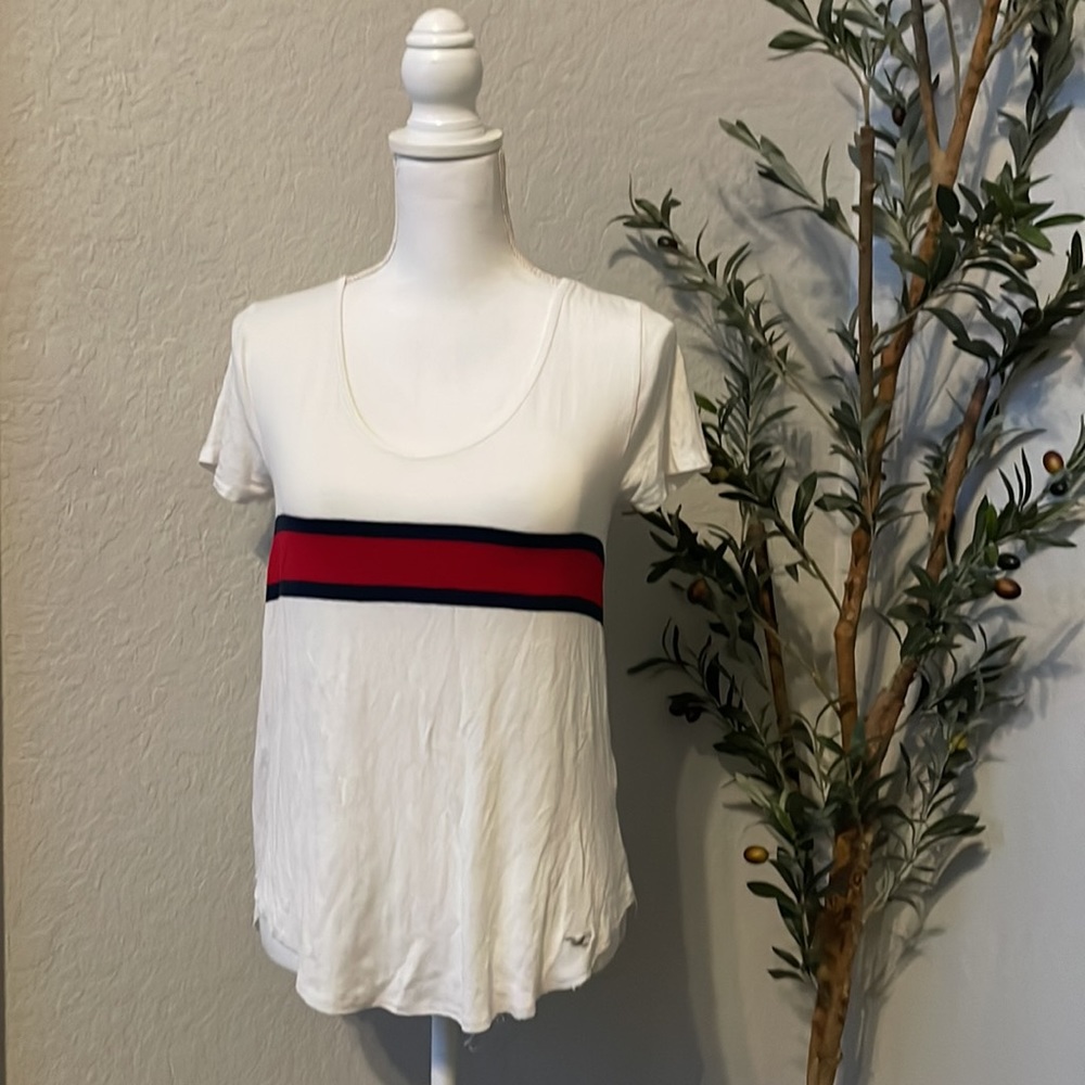 Vintage Hollister Classic Short Sleeve Striped Oversized Blouse Size XS